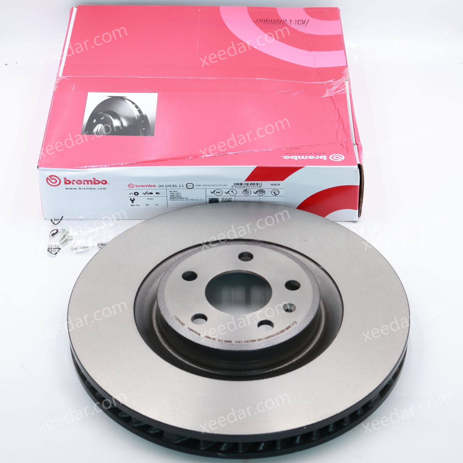 BREMBO 09.D936.11 Front Left Brake Disc for Porsche Macan